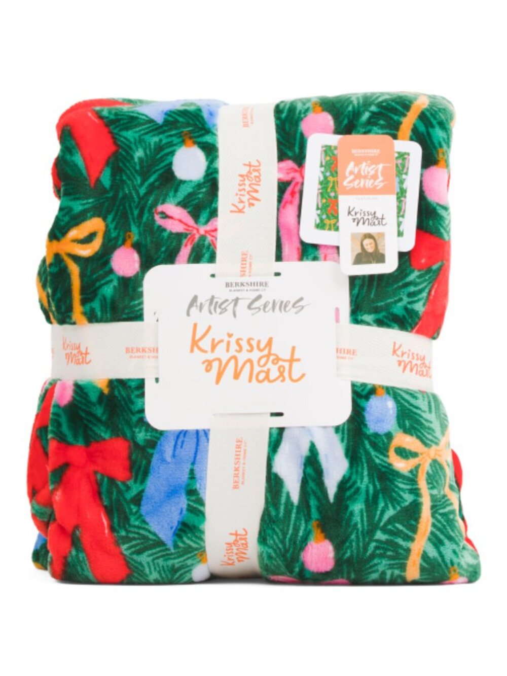 ARTIST SERIES Green Bright Bows Blanket